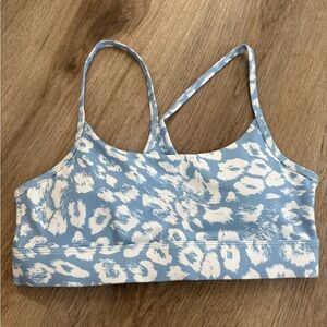 Lilybod Blue and White Cross Back Sports Bra